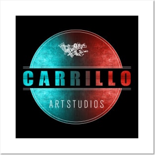 carrillo art studios logo blue and red Posters and Art